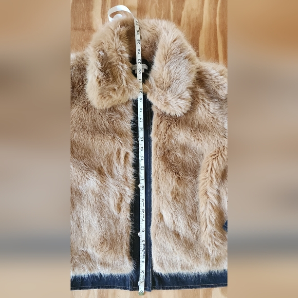 COPY - Stella McCartney Faux Fur Jacket with Denim Detail Trim - Picture 10 of 16